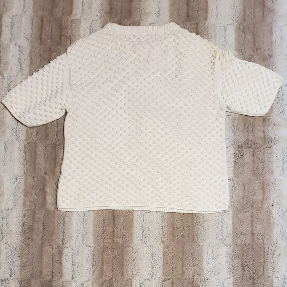 TORY BURCH COTTON CREAM TOP WITH BALLS ...SIZE‎ XS